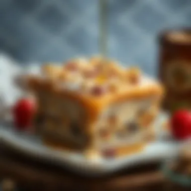 A close-up of sutlu tatlı garnished with nuts and syrup