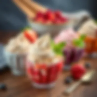 Stylish Ice Cream Presentation An elegant presentation of homemade ice cream in stylish bowls