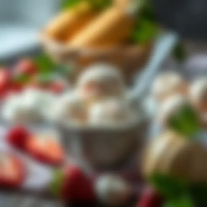 Freshly prepared ingredients for making a healthy ice cream