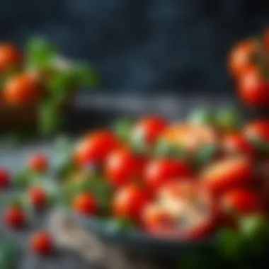 Colorful Salad with Fresh Sweet Tomatoes A colorful salad featuring fresh sweet tomatoes and greens