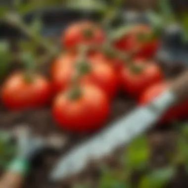 Gardening Tools and Soil for Planting Sweet Tomatoes Gardening tools and soil ready for planting sweet tomatoes