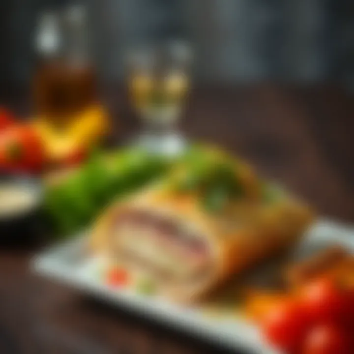 Garnished antrikot served with seasonal vegetables