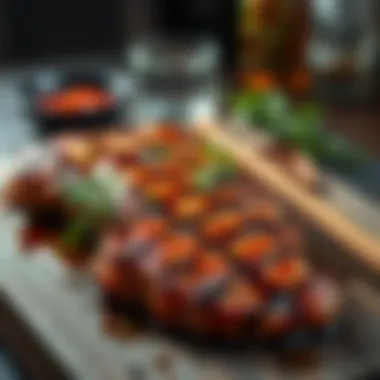 Marinated antrikot steak ready for cooking