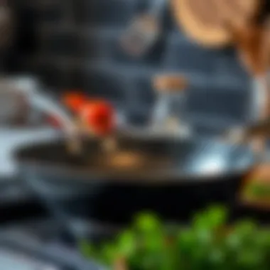 A frying pan coated with Teflon