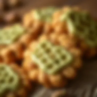 Rich Texture of Pistachio Delicacies Close-up of the rich texture of pistachio cookies