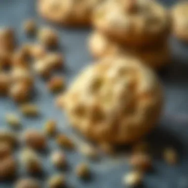 Pistachio Nuts Enhancing the Flavor Pistachio nuts scattered next to the cookies