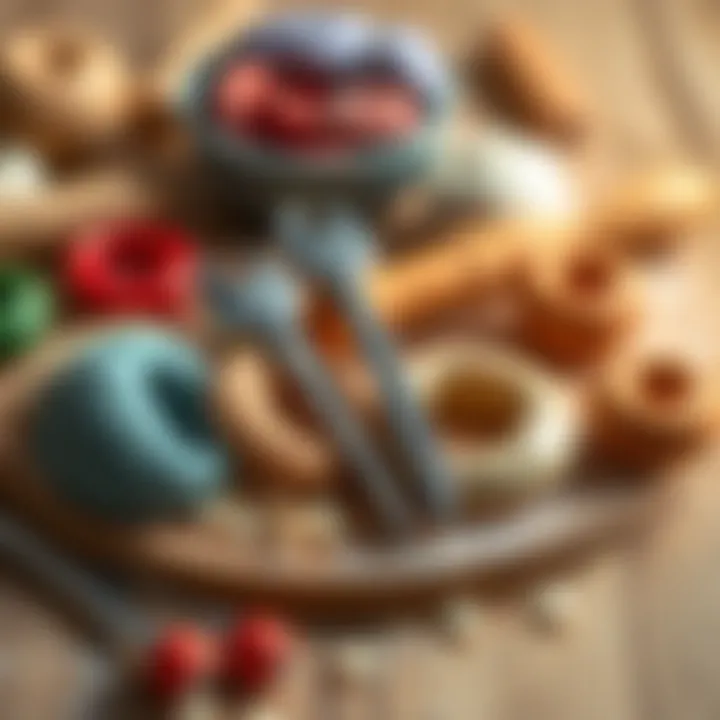 A variety of tools and materials for play dough activities