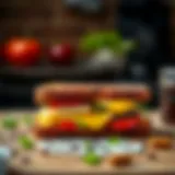 Grilled Sandwich Delight Delicious grilled sandwich with melted cheese and vegetables