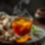 A rich cup of ginger tea steaming with aroma