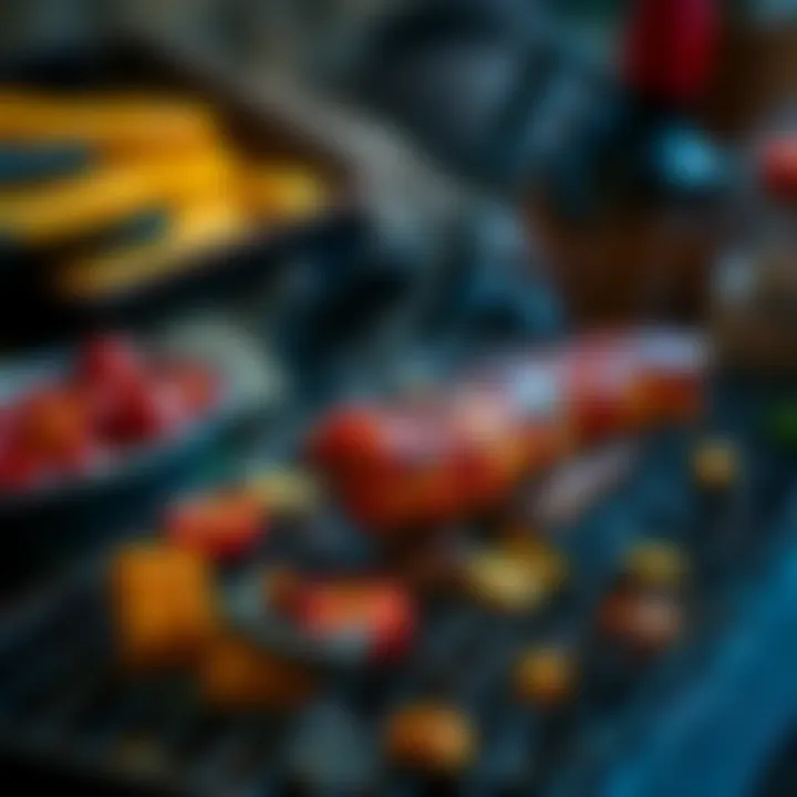 Traditional Grilling Techniques for Çarda Kebap An intricate depiction of the traditional grilling techniques used for Çarda Kebap.