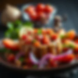 A beautifully arranged dish of Tum Tavuk Haslama showcasing its vibrant ingredients.