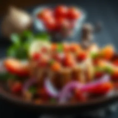 Artistic Presentation of Tum Tavuk Haslama A beautifully arranged dish of Tum Tavuk Haslama showcasing its vibrant ingredients.