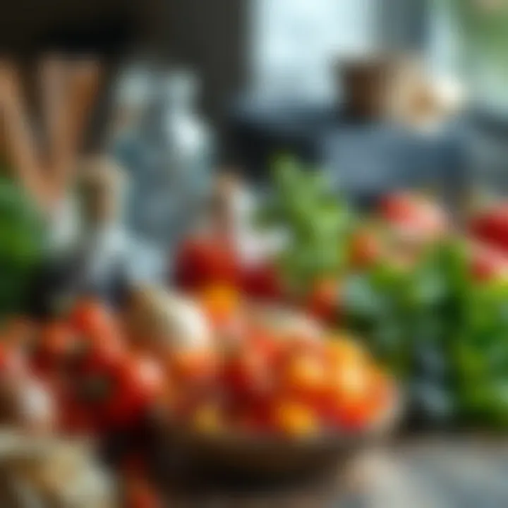 An array of fresh ingredients used in Tum Tavuk Haslama, emphasizing quality and selection.