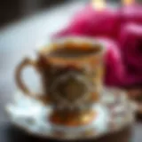 Intricate Turkish Coffee Cup A beautifully crafted Turkish coffee cup with intricate designs