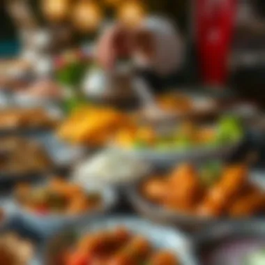 Various traditional Turkish iftar dishes on display