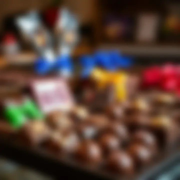 Diverse Selection of Ulker Chocolates A rich assortment of Ulker chocolate varieties displayed elegantly