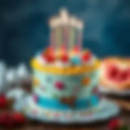 A beautifully decorated birthday cake with vibrant colors