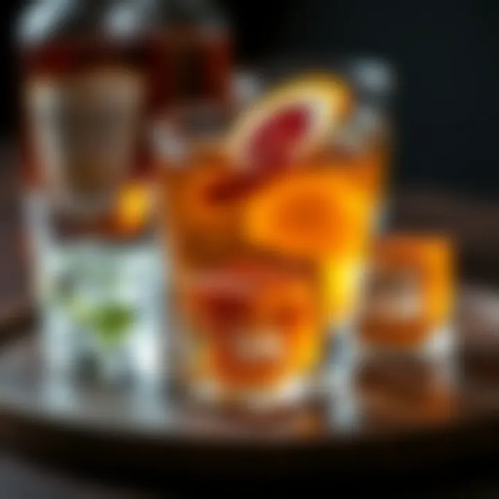 Whiskey served with unique flavored ice cubes