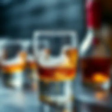 A sophisticated whiskey glass with condensation