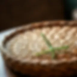 A beautifully crafted wicker tray showcasing intricate patterns