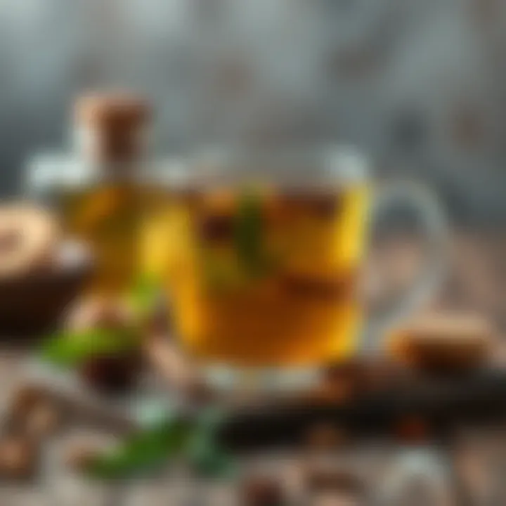 Aromatic Ginger Tea Infusion Ginger tea with herbs and spices