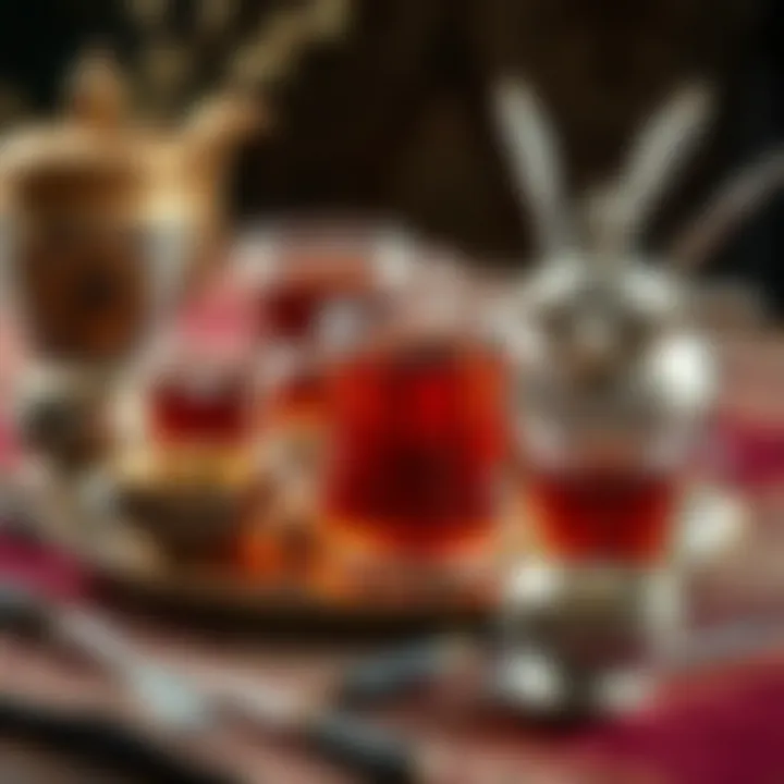 Cultural Heritage of Yayla Tea A beautifully arranged tea setup featuring Yayla tea alongside traditional serving utensils, evoking a sense of cultural heritage.