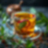 A vibrant tea blend showcasing various herbs and leaves