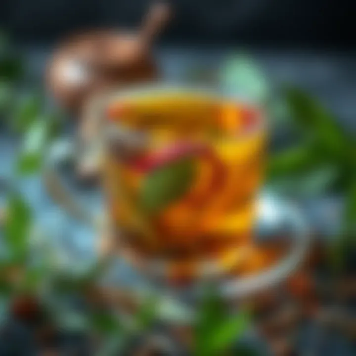 Herbal Tea Blend for Detox A vibrant tea blend showcasing various herbs and leaves