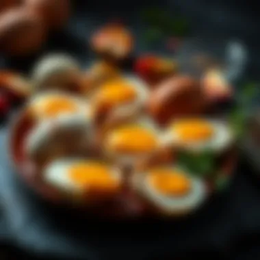 A variety of cooking methods for eggs displayed aesthetically