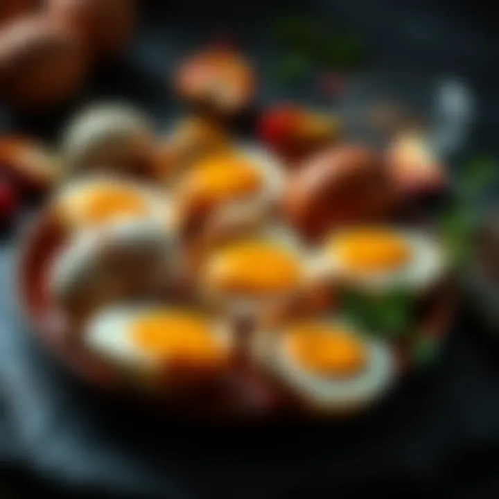 A variety of cooking methods for eggs displayed aesthetically